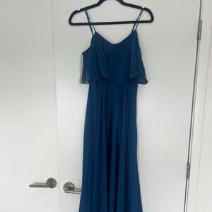 Halston Heritage Blue Chiffon Dress Size 0